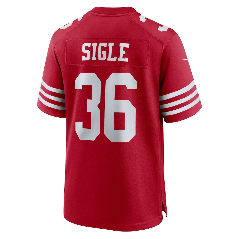 SF.49ers #36 Marques Sigle Scarlet Team Game Stitched American Football Jerseys - Main View
