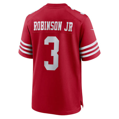 SF.49ers #3 Brian Robinson Jr. Scarlet Team Game Stitched American Football Jerseys - Main View