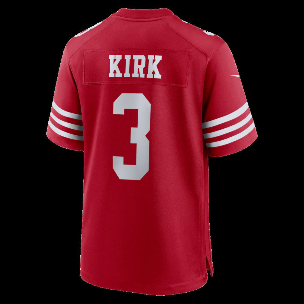 SF.49ers #3 Christian Kirk Scarlet Team Game Stitched Football American Jersey - Main View