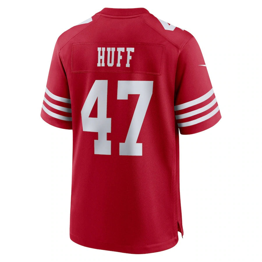 SF.49ers #47 Bryce Huff Scarlet Team Game Stitched American Football Jerseys - Main View