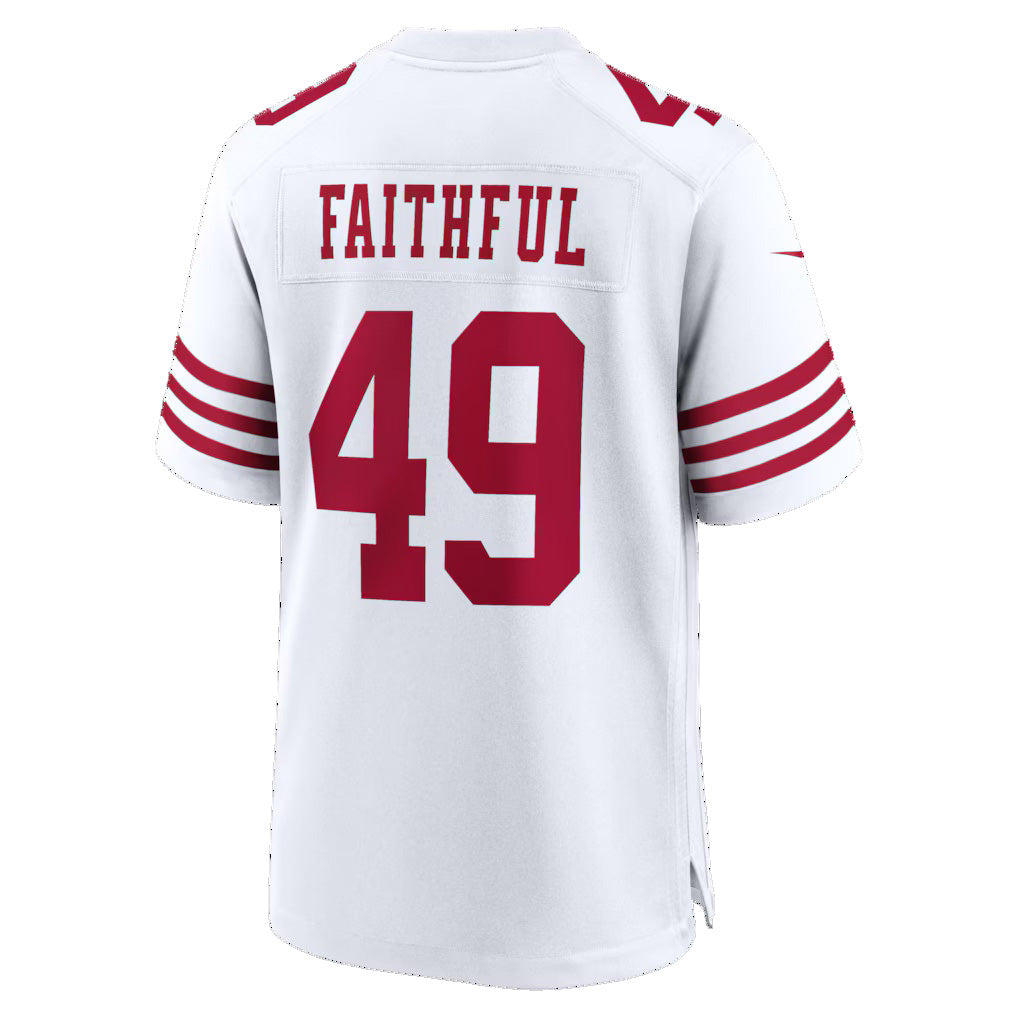 SF.49ers #49 The Faithful White 80th Anniversary Game Football Jersey - Main View