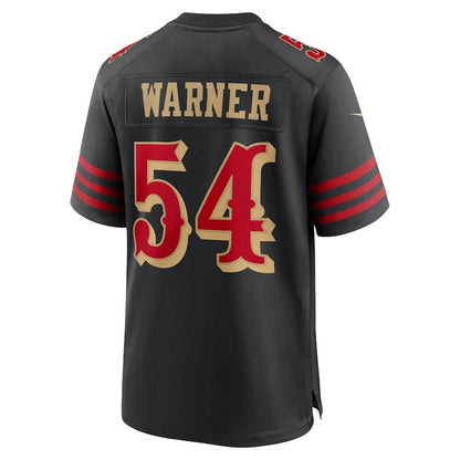 SF.49ers #54 Fred Warner 2025 Rivalries Collection Game Jersey - Black Stitched American Football Jerseys - Main View