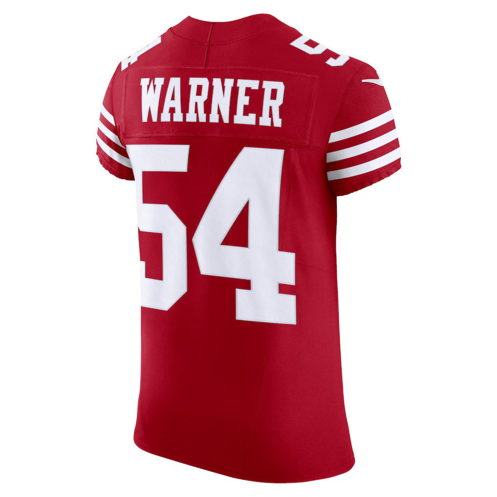 SF.49ers #54 Fred Warner Scarlet Vapor F.U.S.E. Elite Stitched American Football Jerseys - Main View