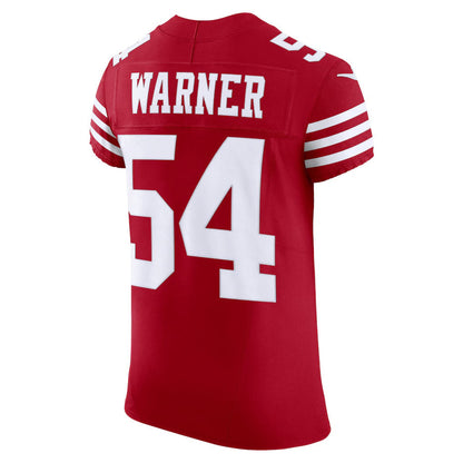 SF.49ers #54 Fred Warner Scarlet Vapor F.U.S.E. Elite Stitched American Football Jerseys - Main View