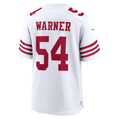 SF.49ers #54 Fred Warner White 80th Anniversary Game Football Jersey - Main View