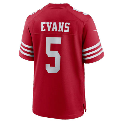 SF.49ers #5 Mike Evans Scarlet Game Stitched American Football Jerseys - Main View