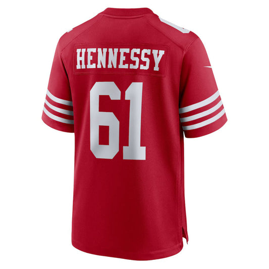 SF.49ers #61 Matt Hennessy Scarlet Team Game Stitched American Football Jerseys - Main View