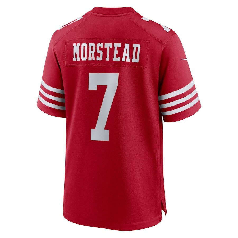 SF.49ers #7 Thomas Morstead Scarlet Team Game Stitched American Football Jerseys - Main View