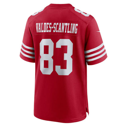 SF.49ers #83 Marquez Valdes-Scantling Scarlet Team Game Stitched American Football Jerseys - Main View
