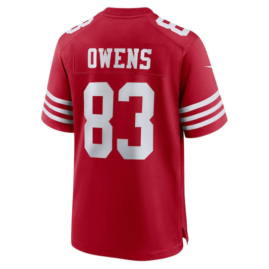 SF.49ers #83 Terique Owens Scarlet Team Game Stitched American Football Jerseys - Main View