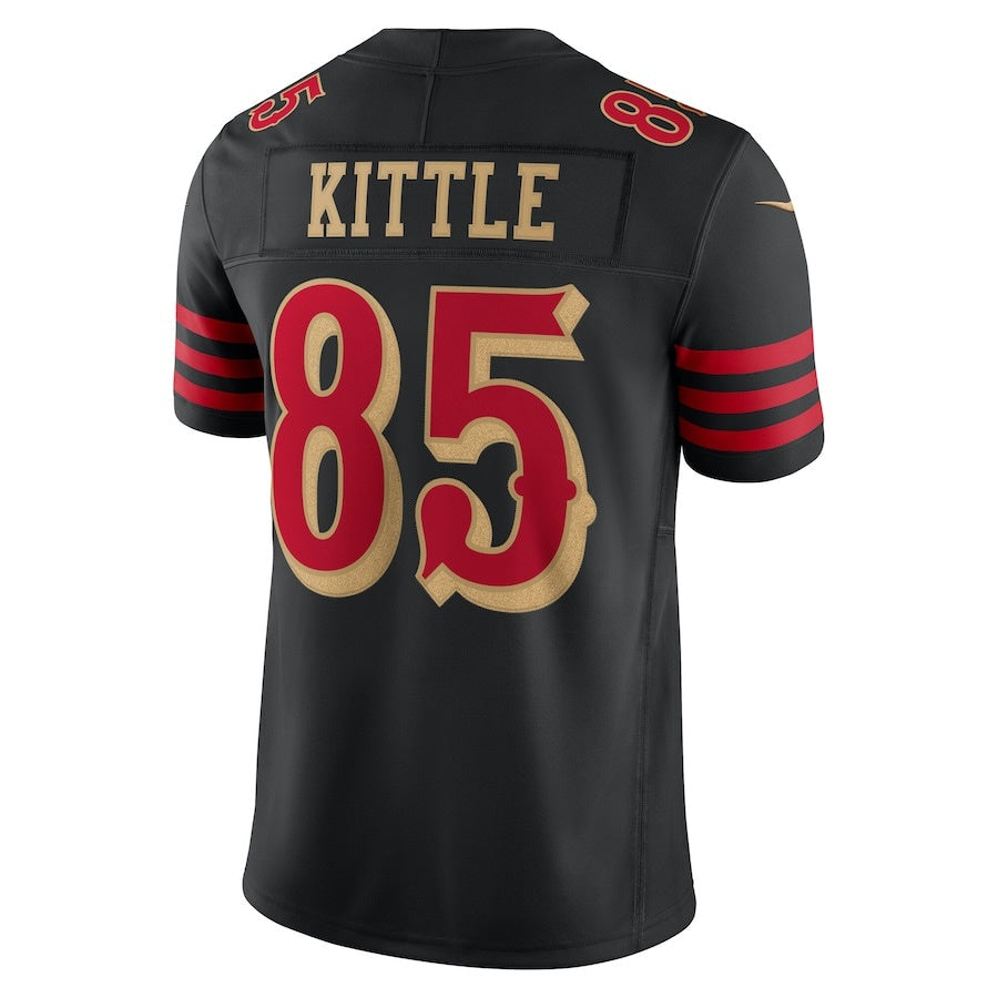 SF.49ers #85 George Kittle 2025 Rivalries Collection Limited Jersey - Black Stitched American Football Jerseys - Main View