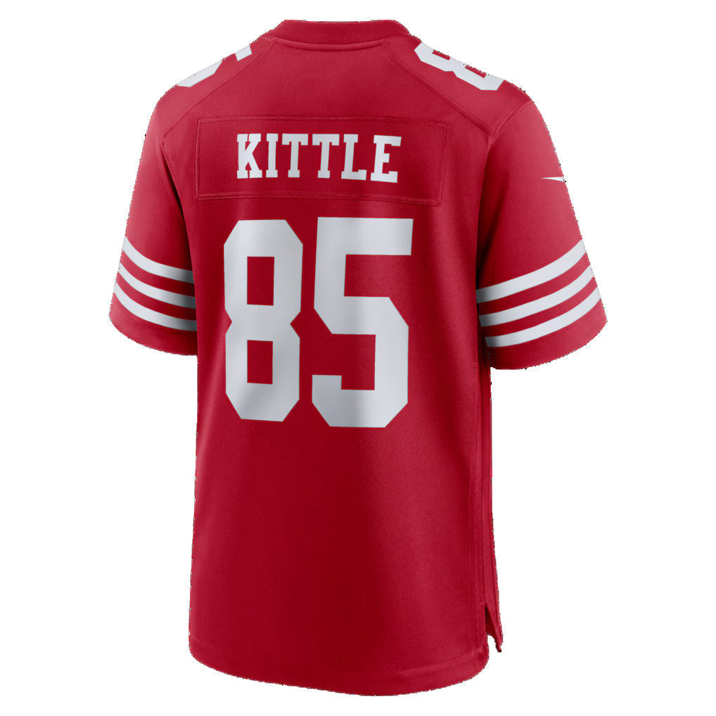 SF.49ers #85 George Kittle Scarlet 80th Anniversary Game Football Jersey - Main View