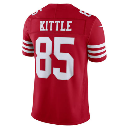 SF.49ers #85 George Kittle Scarlet Team Vapor F.U.S.E. Stitched Limited Football Jersey - Main View