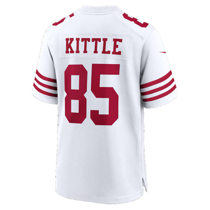 SF.49ers #85 George Kittle White 80th Anniversary Game Football Jersey - Main View
