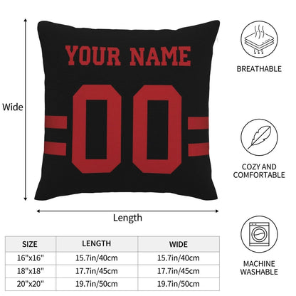 Custom SF.49ers Pillow Decorative Throw Pillow Case - Print Personalized Football Team Fans Name & Number Birthday Gift Football Pillows view 7