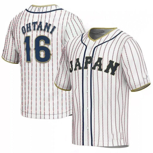 #16 SHOHEI OHTANI JAPAN BASEBALL 2023 WORLD BASEBALL CLASSIC JERSEY ¨C WHITE Stitches Baseball Jerseys - Main View