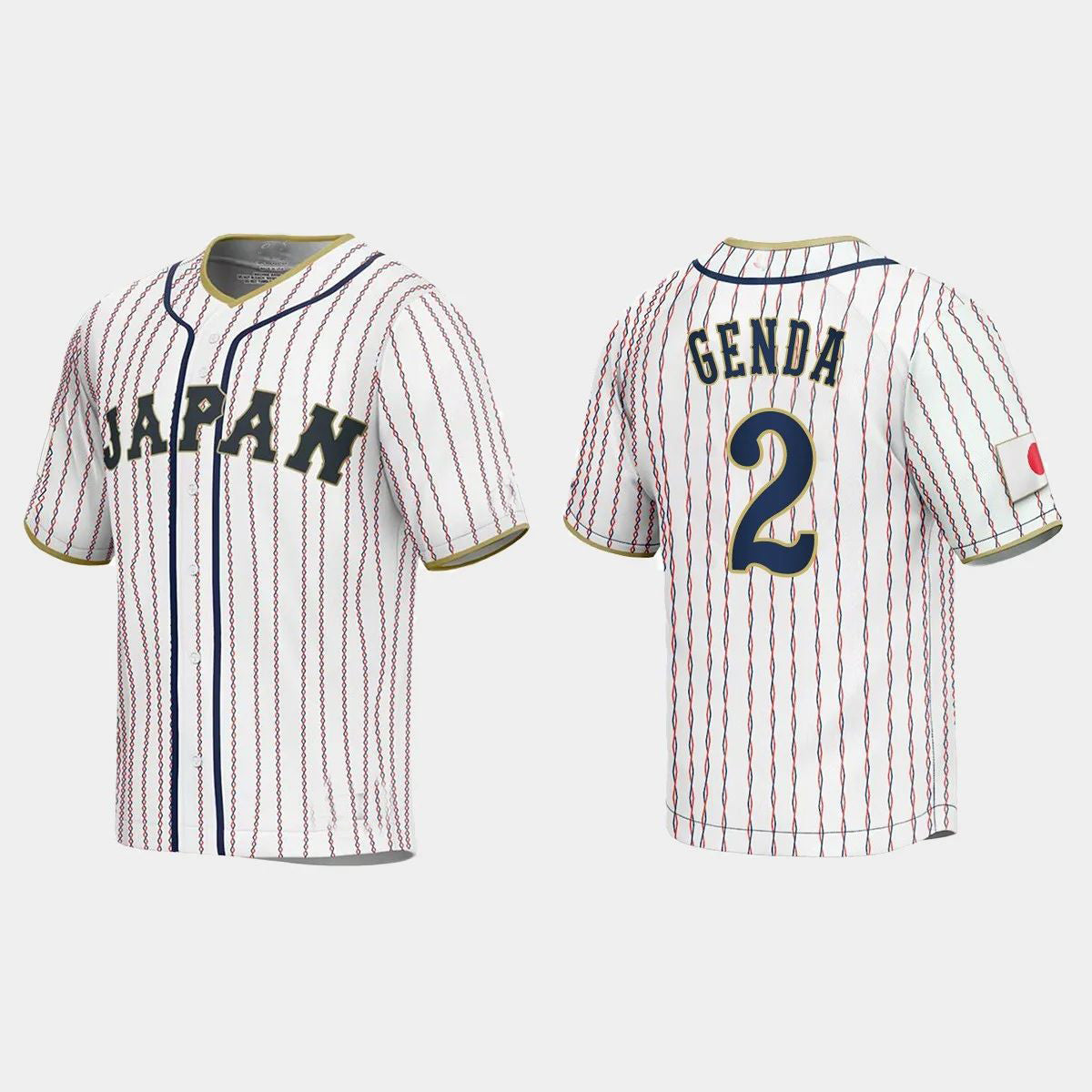 #2 SOSUKE GENDA JAPAN BASEBALL 2023 WORLD BASEBALL CLASSIC JERSEY ¨C WHITE Stitches Baseball Jerseys - Main View