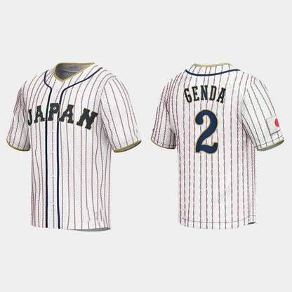 #2 SOSUKE GENDA JAPAN BASEBALL 2023 WORLD BASEBALL CLASSIC JERSEY ¨C WHITE Stitches Baseball Jerseys - Main View