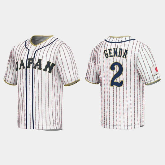 #2 SOSUKE GENDA JAPAN BASEBALL 2023 WORLD BASEBALL CLASSIC JERSEY ¨C WHITE Stitches Baseball Jerseys - Main View