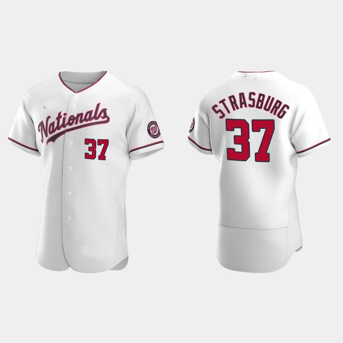 #37 STEPHEN STRASBURG WASHINGTON NATIONALS AUTHENTIC ALTERNATE JERSEY ¨C WHITE Baseball Jerseys - Main View