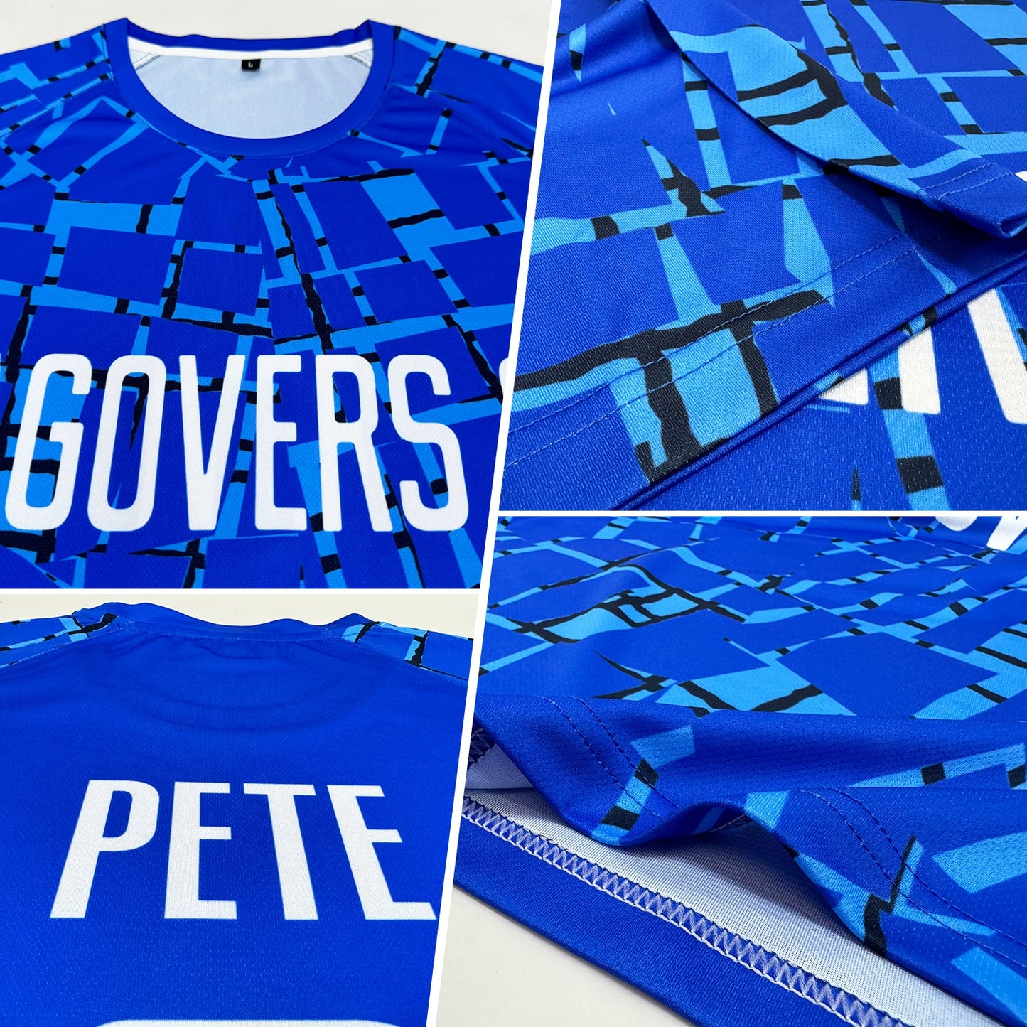 Custom Royal White Sublimation Soccer Uniform Jersey view 5