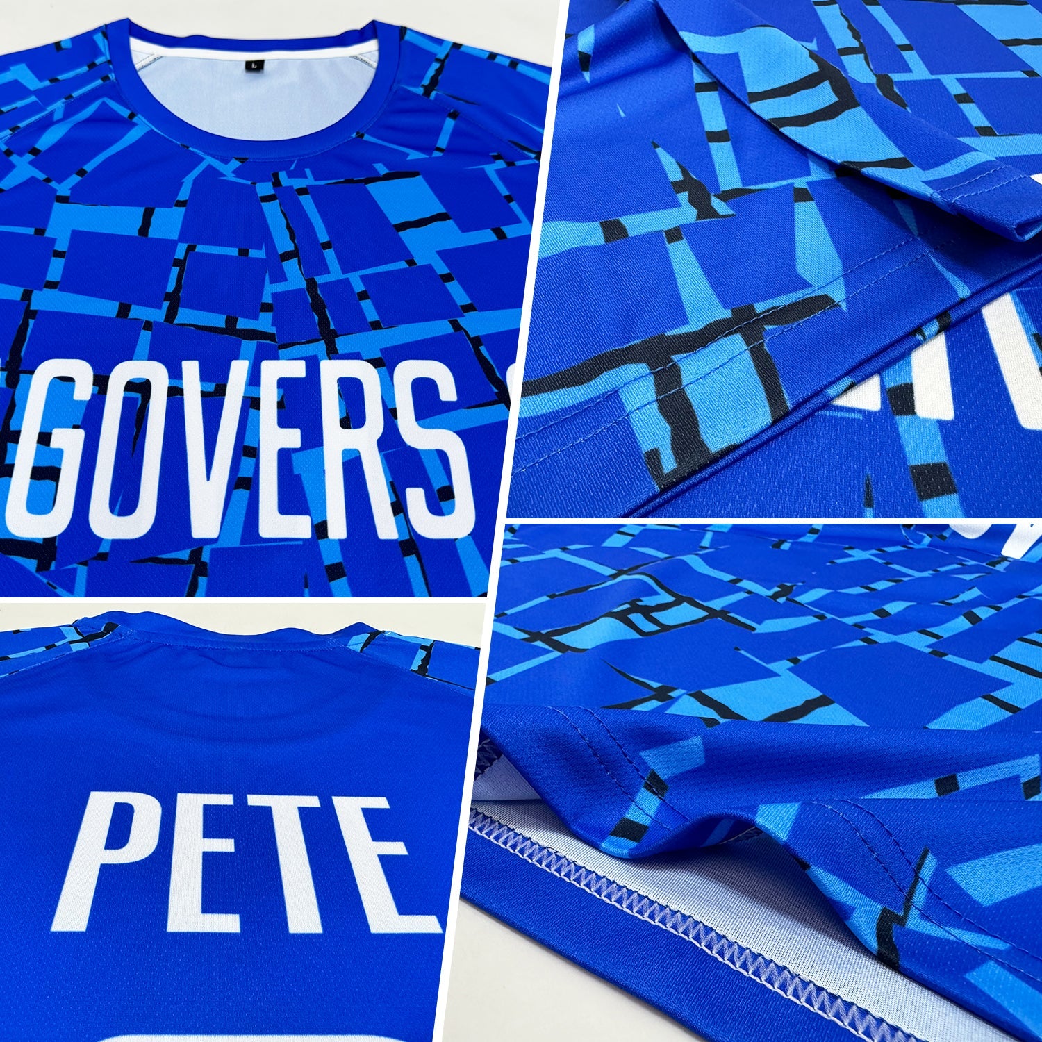 Custom Royal White Sublimation Soccer Uniform Jersey view 5