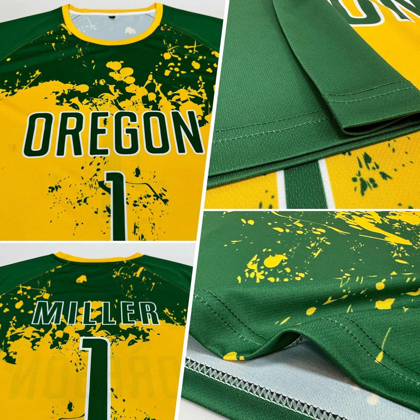Custom Green Green-Gold Sublimation Soccer Uniform Jersey view 5