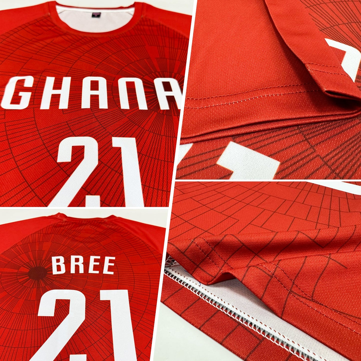 Custom Red White Sublimation Soccer Uniform Jersey view 3