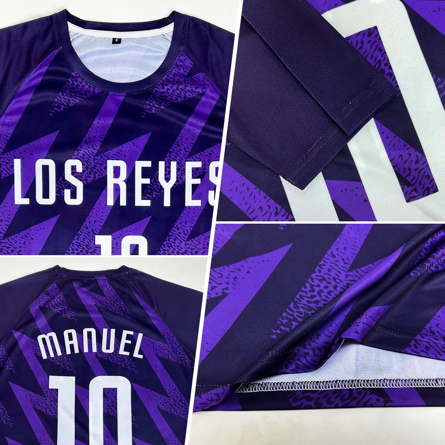Custom Purple White Sublimation Soccer Uniform Jersey view 5