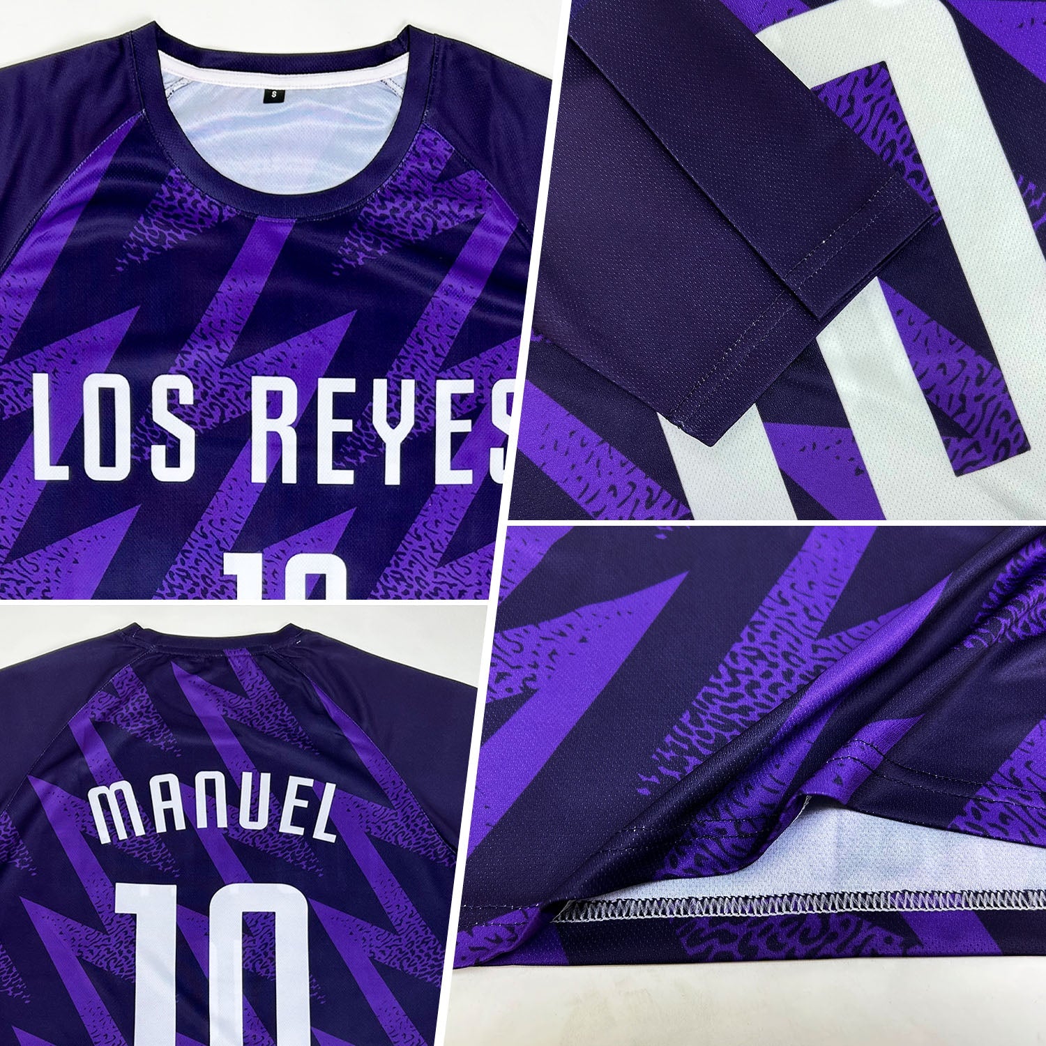 Custom Purple White Sublimation Soccer Uniform Jersey view 5