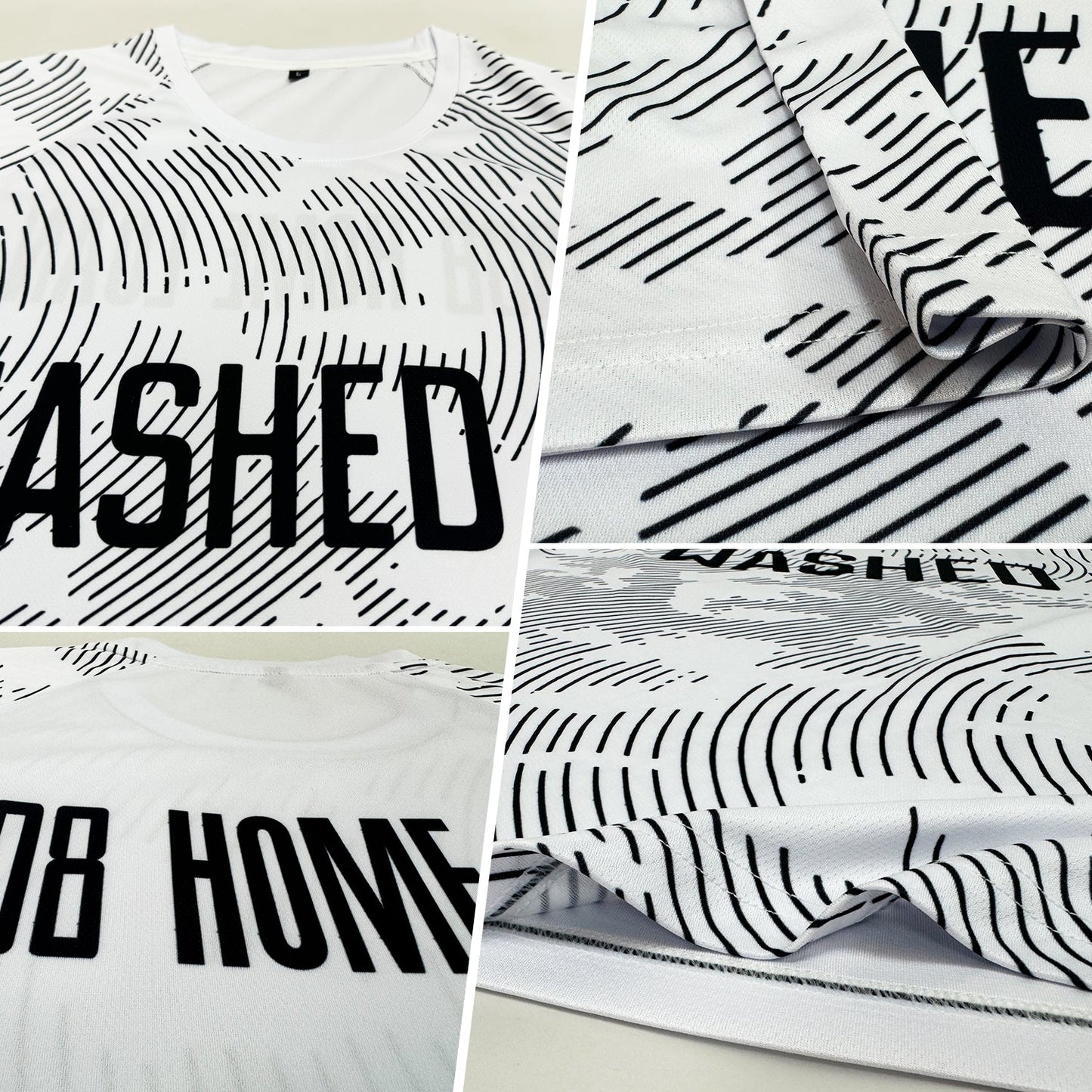Custom White Black Sublimation Soccer Uniform Jersey view 3