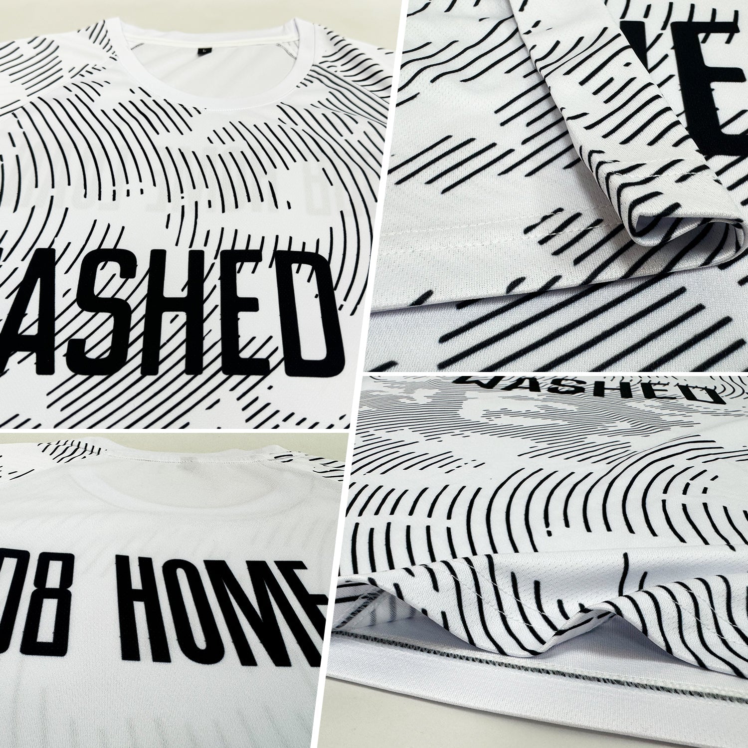 Custom White Black Sublimation Soccer Uniform Jersey view 3