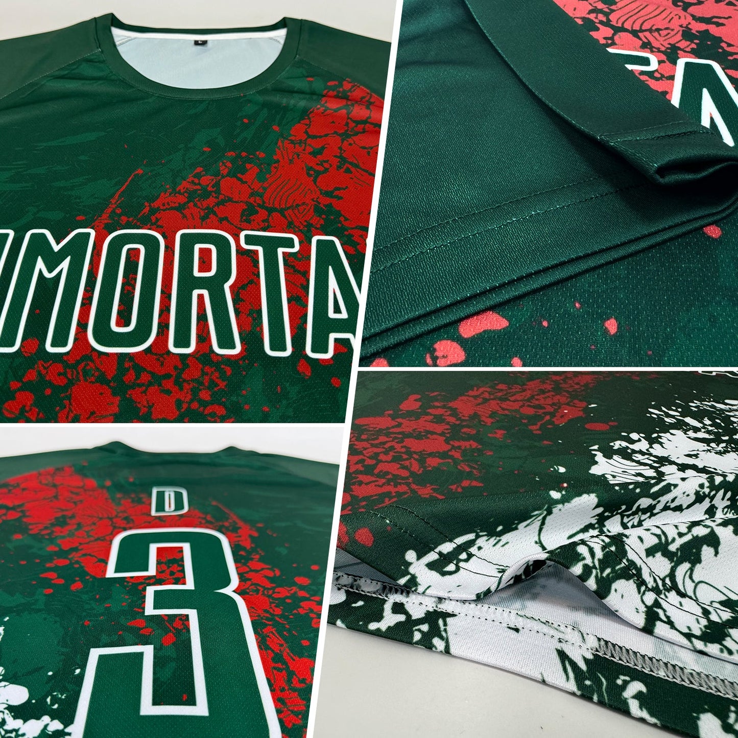 Custom Green Red-White Sublimation Mexico Soccer Uniform Jersey view 3