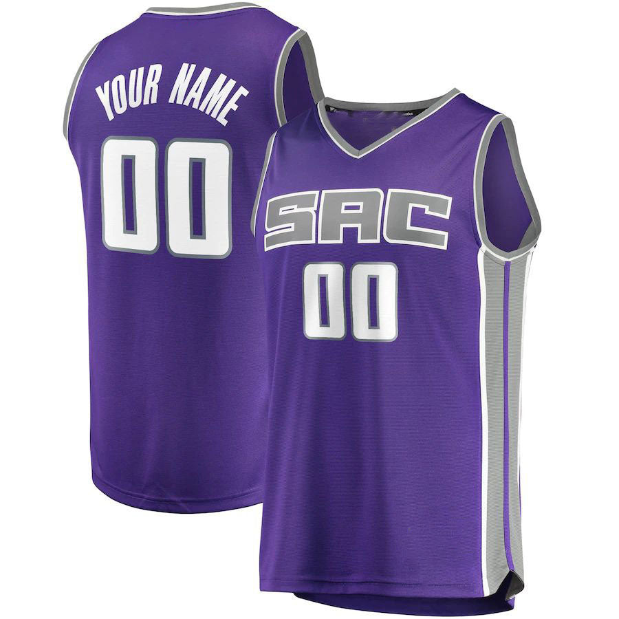 Custom S.Kings Fanatics Branded Fast Break Replica Jersey Purple  Icon Edition Stitched Basketball Jersey - Main View
