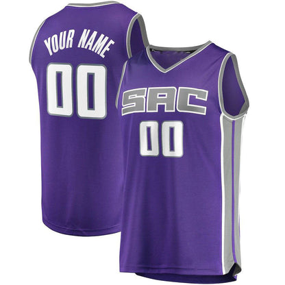 Custom S.Kings Fanatics Branded Fast Break Replica Jersey Purple  Icon Edition Stitched Basketball Jersey - Main View