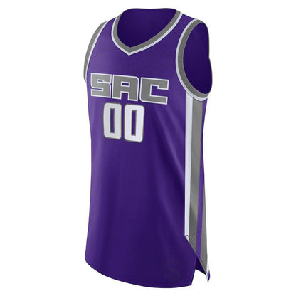 Custom S.Kings 2021-22 Diamond Swingman Authentic  Jersey Purple  Icon Edition Stitched Basketball Jersey - Main View