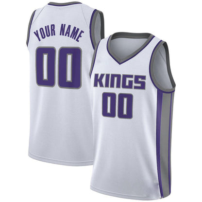 Custom S.Kings Swingman  Custom Jersey Association Edition White Stitched Basketball Jersey - Main View