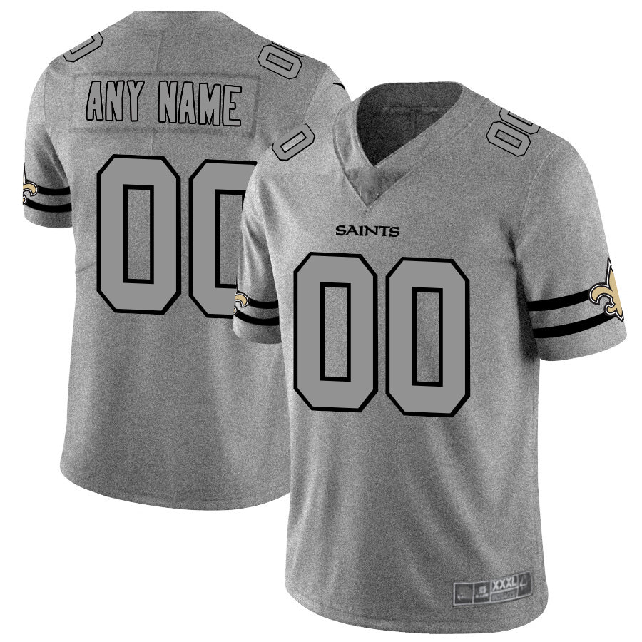 Custom NO.Saints 2019 Gray Gridiron Gray Vapor Untouchable Limited Jersey American Stitched Jersey Football Jerseys - Main View