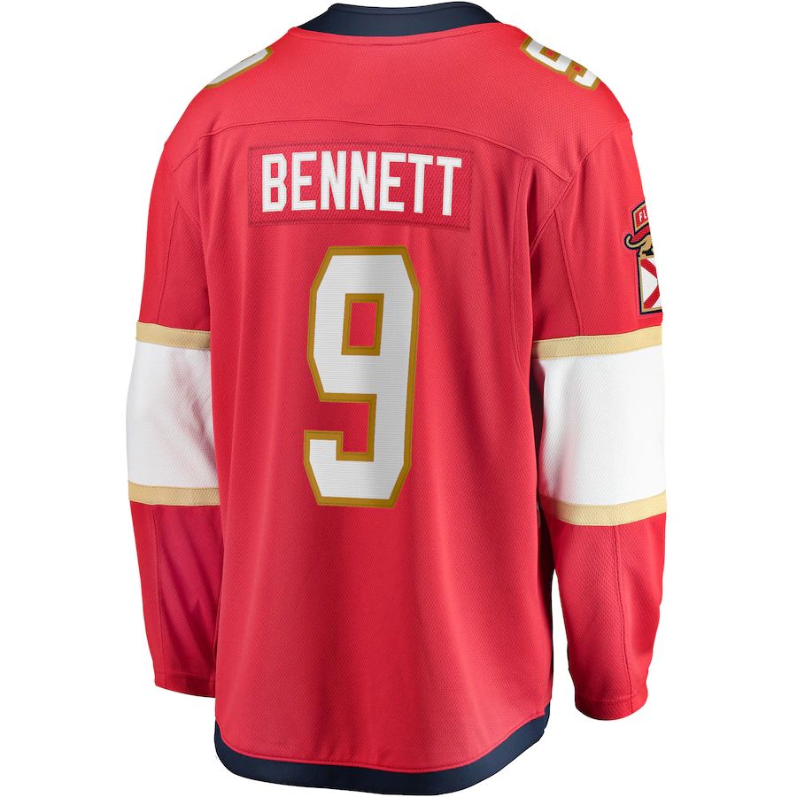 F.Panthers #9 Sam Bennett Fanatics Branded 2017-18 Home Breakaway Replica Jersey Red Stitched American Hockey Jerseys - Main View