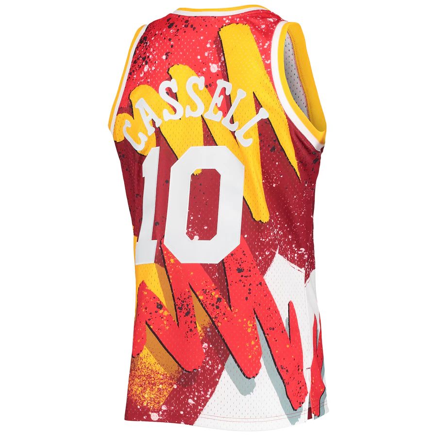 H.Rockets #10 Sam Cassell Mitchell & Ness Hardwood Classics 1993-94 Hyper Hoops Swingman Jersey Red Stitched American Basketball Jersey - Main View