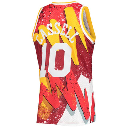 H.Rockets #10 Sam Cassell Mitchell & Ness Hardwood Classics 1993-94 Hyper Hoops Swingman Jersey Red Stitched American Basketball Jersey - Main View