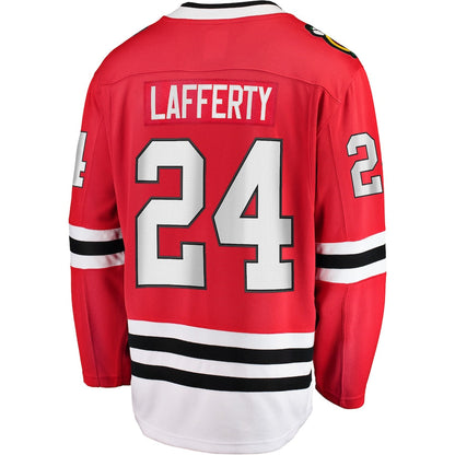 C.Blackhawks #24 Fanatics Branded Home Breakaway Player Jersey Red Stitched American Hockey Jerseys - Main View