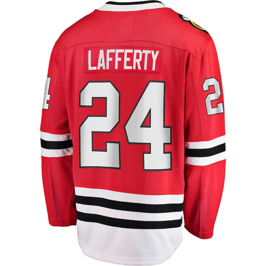 C.Blackhawks #24 Fanatics Branded Home Breakaway Player Jersey Red Stitched American Hockey Jerseys - Main View