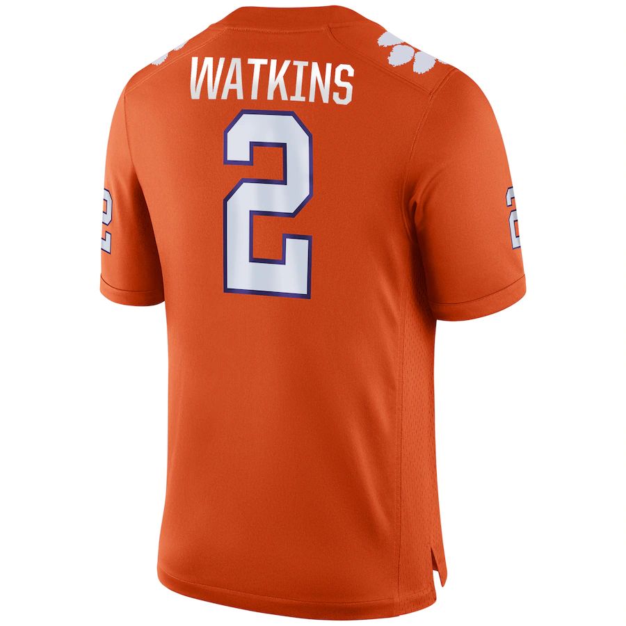 C.Tigers #2 Sammy Watkins Game Jersey  Orange Stitched American College Jerseys - Main View