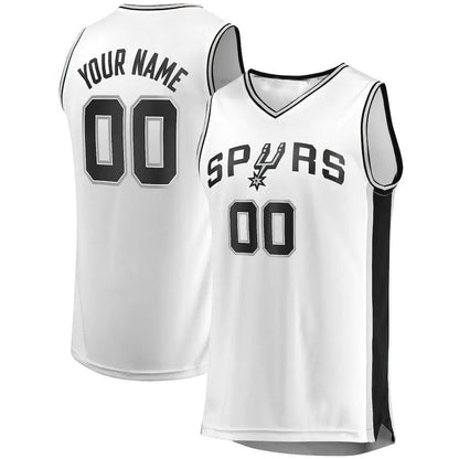 Custom S.Antonio Spurs Fanatics Branded  Fast Break Custom Replica Jersey Association Edition White Stitched Basketball Jersey - Main View
