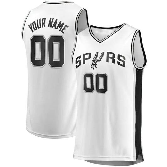 Custom S.Antonio Spurs Fanatics Branded  Fast Break Custom Replica Jersey Association Edition White Stitched Basketball Jersey - Main View