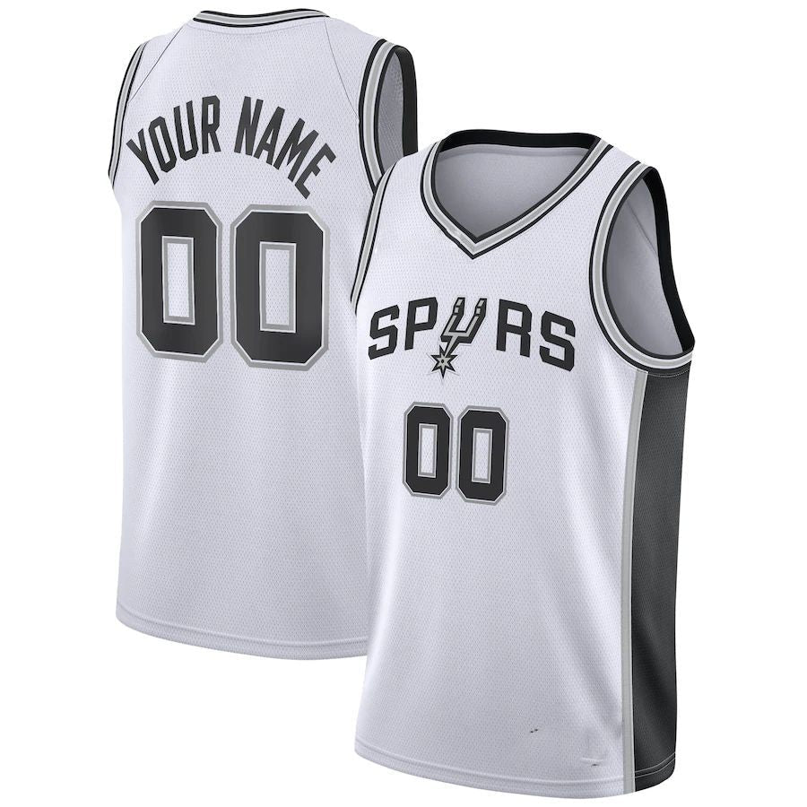 Custom S.Antonio Spurs Swingman Jersey Association Edition White Stitched Basketball Jersey - Main View