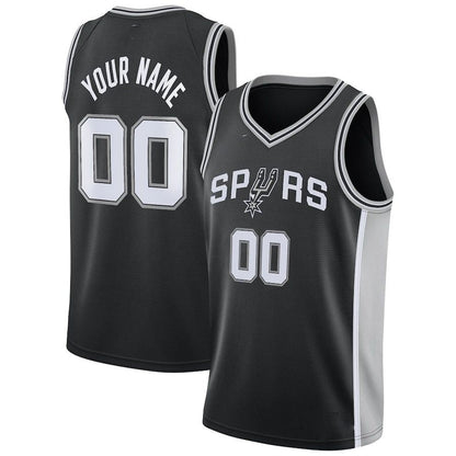 Custom S.Antonio Spurs Swingman Jersey Black Icon Edition Stitched Basketball Jersey - Main View
