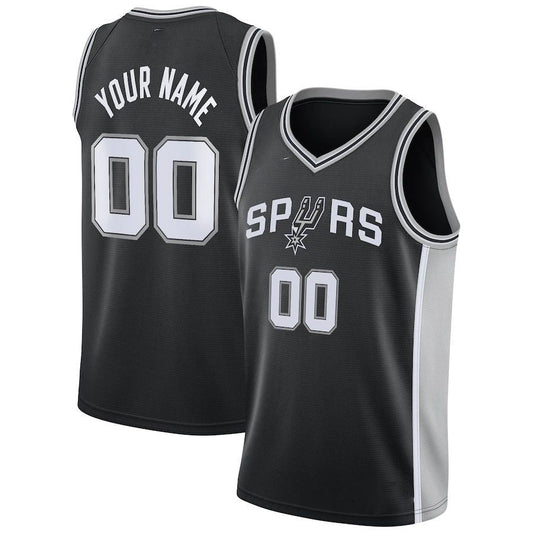 Custom S.Antonio Spurs Swingman Jersey Black Icon Edition Stitched Basketball Jersey - Main View