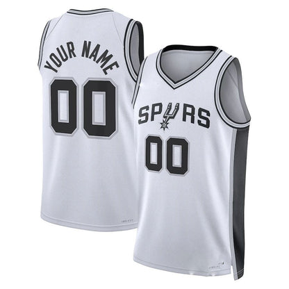 Custom S.Antonio Spurs Unisex 2022-23 Swingman Custom Jersey Association Edition White Stitched Basketball Jersey - Main View